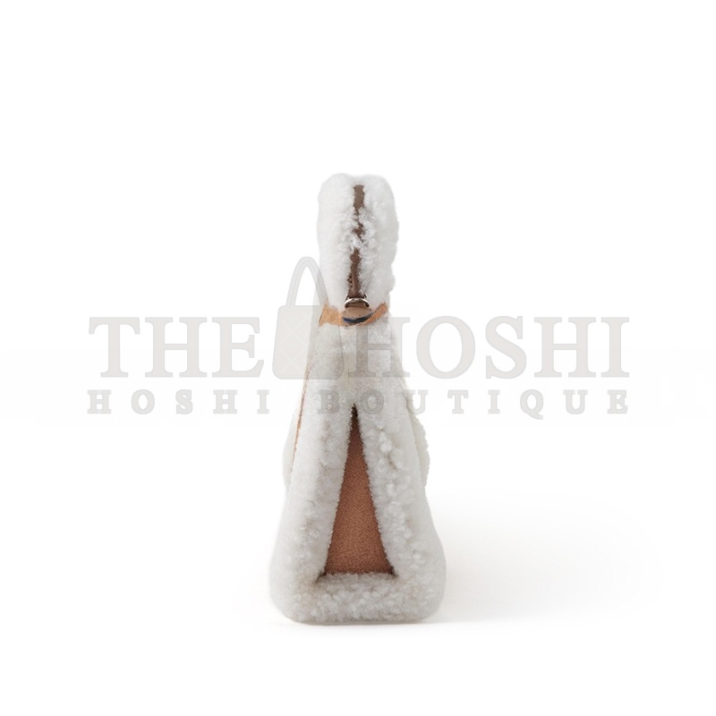 H**me5 LIMITED EDITION ALEZAN SWIFT, CHAMOIS GRIZZLY AND ECRU SHEARLING TEDDY PLUSH MINI KELLY II 20 PALLADIUM HARDWARE H084115CKAC (19*12*6cm) Master Quality